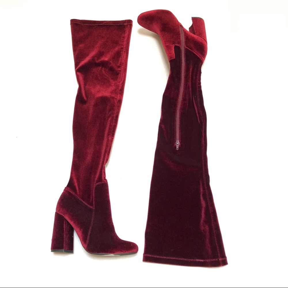 Jeffrey Campbell Velvet Over the Knee Boots